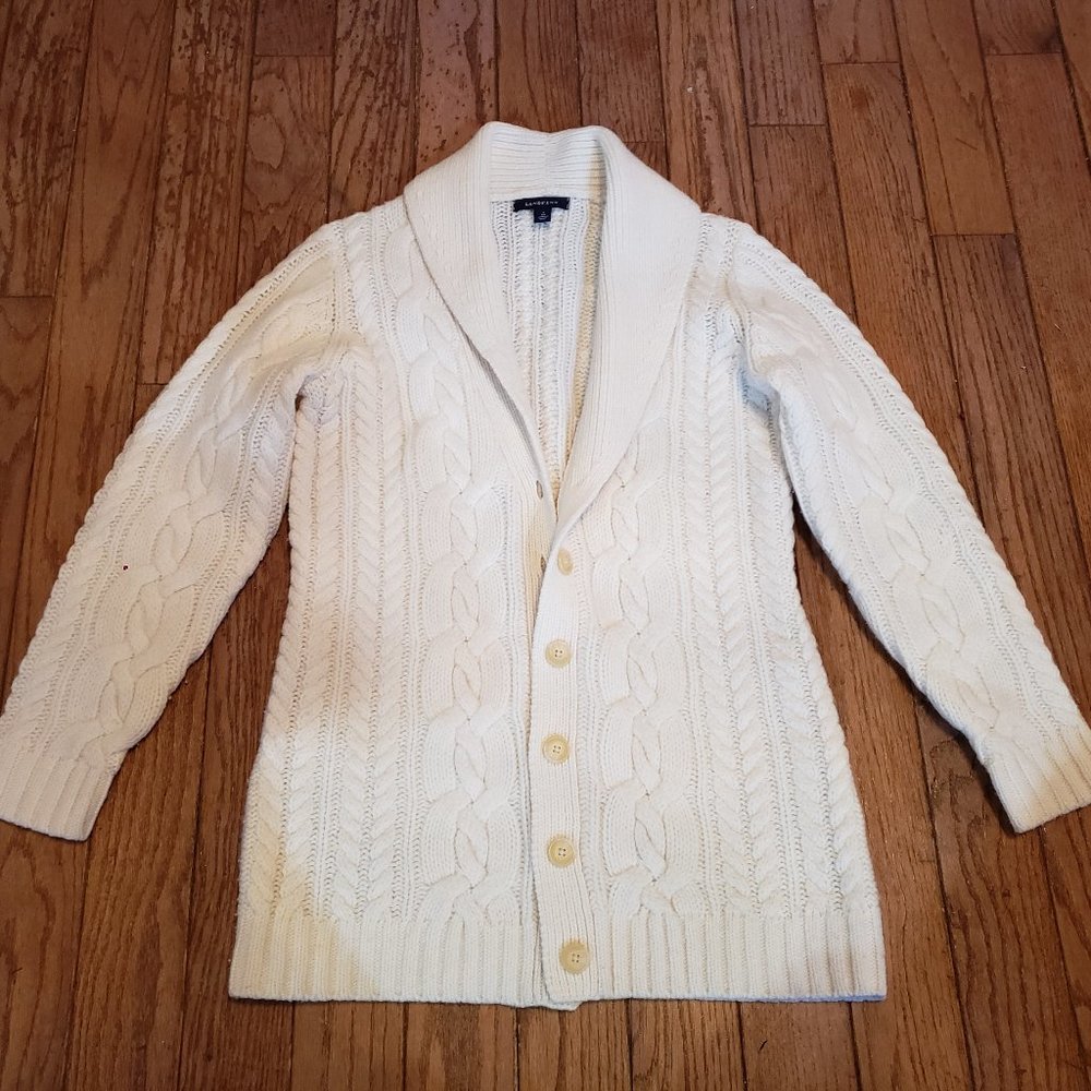 Woman's Wool Blend Classic Heavy Cable Knit Cardigan Sweater